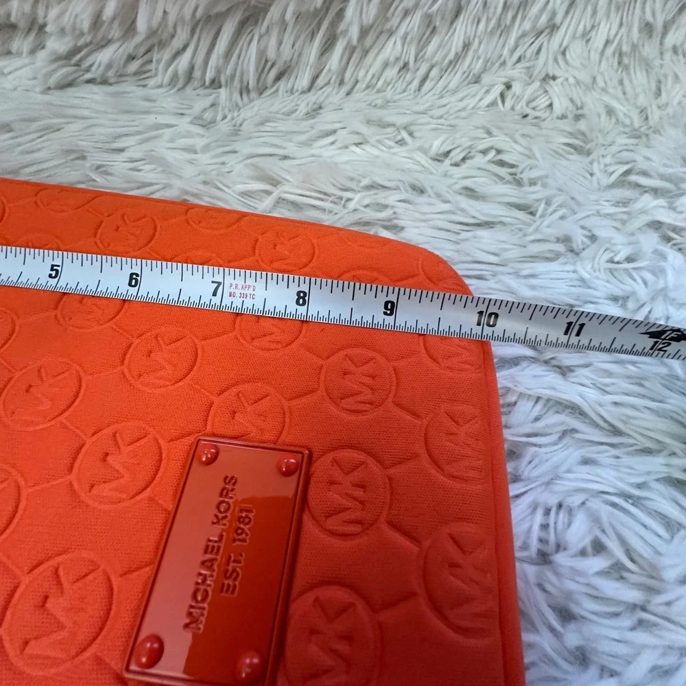 Michael Kors Neoprene Tablet Case Tangerine Embossed Monogram iPad Sleeve